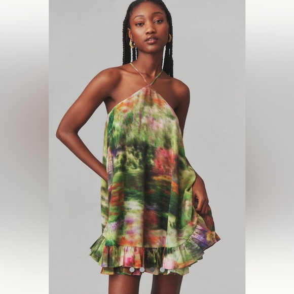 🌟HP🌟 Anthropologie NWT Hope for Flowers by Tracy Reese Halter Frilled Dress XL - Picture 4 of 6